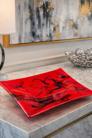 Custom-Made Glass Fused Rectangle Tray