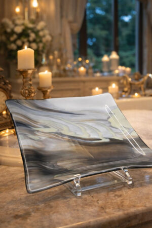 Custom-Made Glass Fused Square Plate