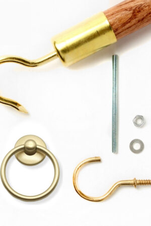 Attic Ease Ladder Pull System Kit - Brass Finish - New Pull Ring