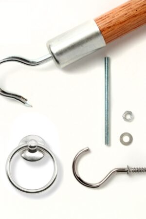 Attic Ease Ladder Pull System Kit - Pewter Finish - New Pull Ring