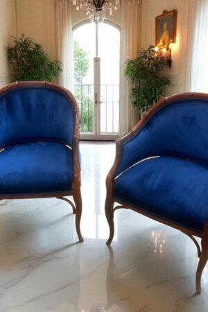 Two Armchairs - Rich Blue Velvet